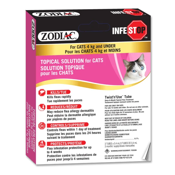 Infestop Cats under 4 kg - Flea & Tick Control - Zodiac