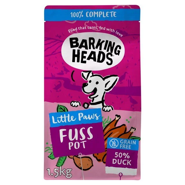 					Barking Heads Little Paws Fuss Pot Duck Dry Dog Food   1.5kg