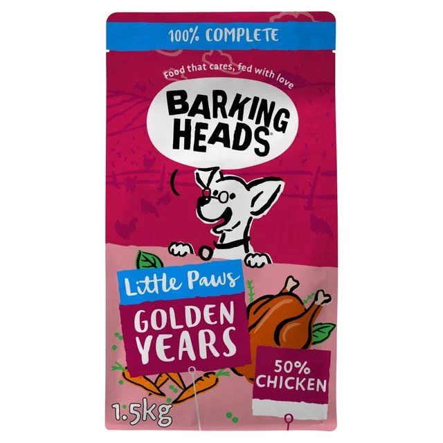 					Barking Heads Little Paws Golden Years Dry Dog Food   1.5kg