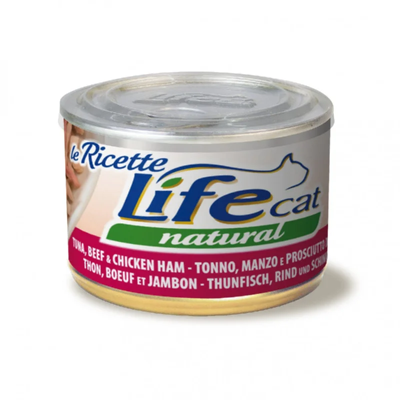 Lifecat tuna and beef and chicken ham ricette , 150 gr