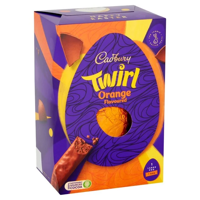 Cadbury Chocolate Twirl Orange Easter Egg   198g