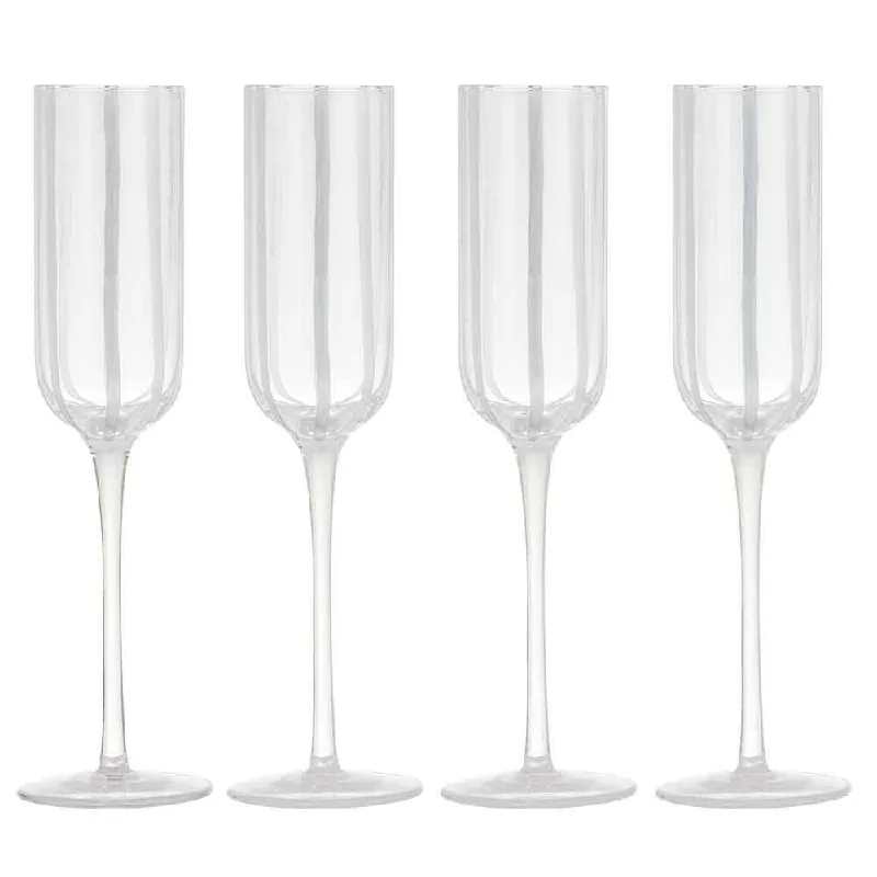 Ladelle Stripe Set of 4 Champagne Glasses