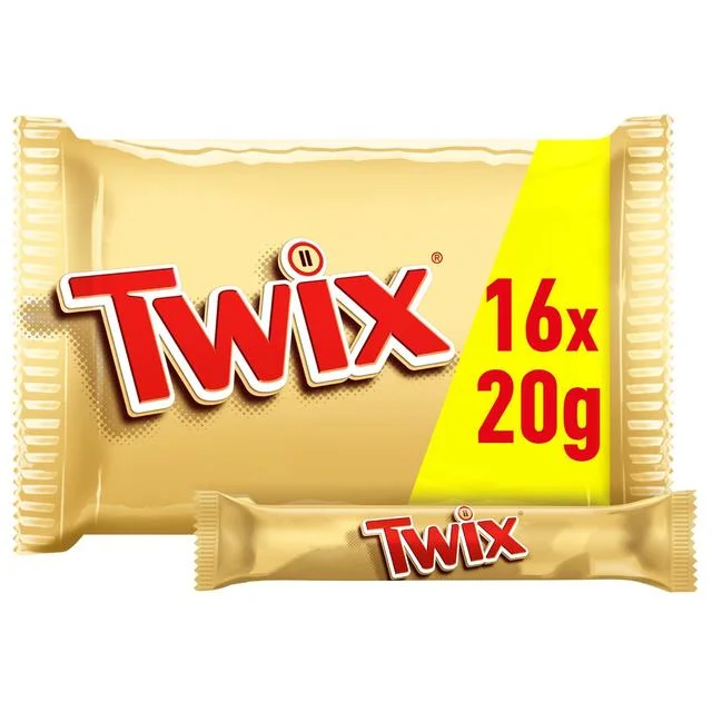 Twix Caramel & Milk Chocolate Fingers Funsize Biscuit Snack Bars Multipack   333g