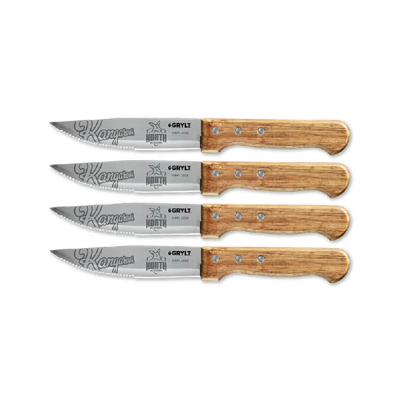 GRYLT Jumbo 4 Piece Steak Knife Set North Melbourne Kangaroos