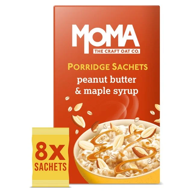 MOMA Peanut Butter & Maple Syrup Jumbo Oat Porridge Sachets Vegan   8 per pack