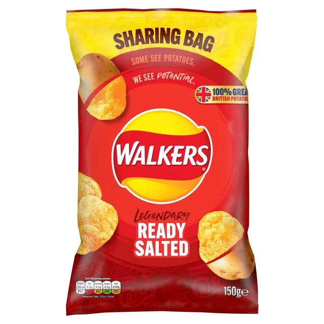 Walkers Ready Salted Sharing Bag Crisps   150g