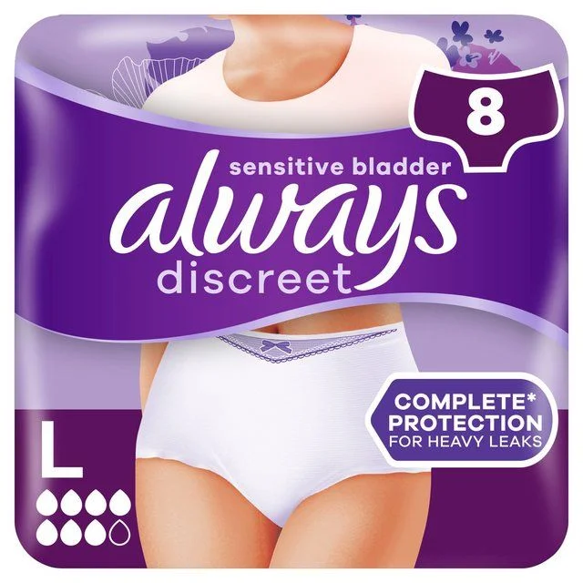 Always Discreet Incontinence Pants Plus L   8 per pack