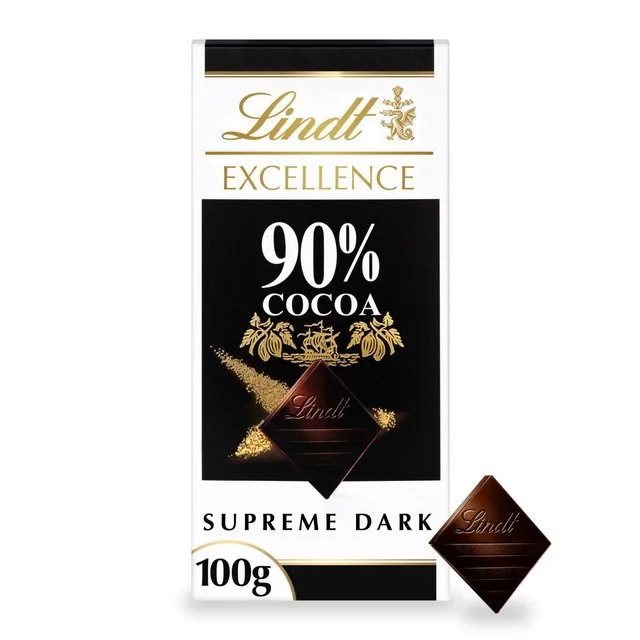 Lindt Excellence 90% Dark Supreme Chocolate Bar   100g