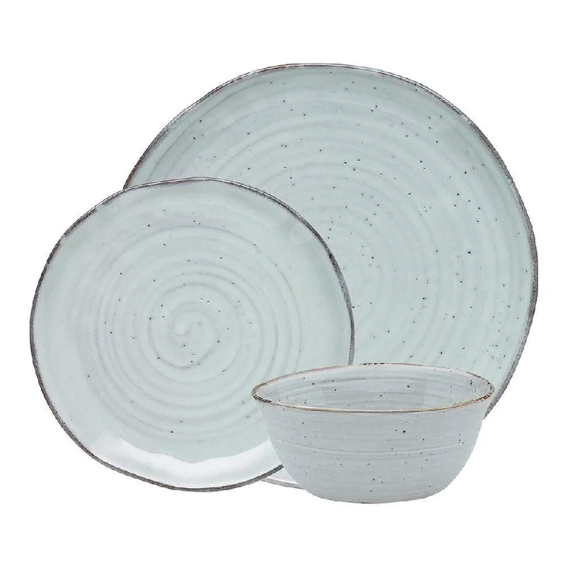 Ecology Ottawa Lichen Stoneware 12-Piece Dinner Set Light Green