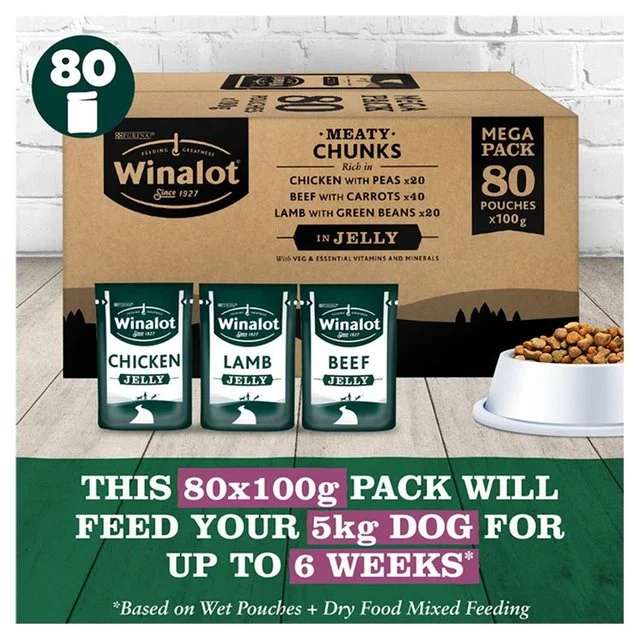 					Winalot Meaty Chunks Mixed in Jelly Wet Dog Foody   80 x 100g