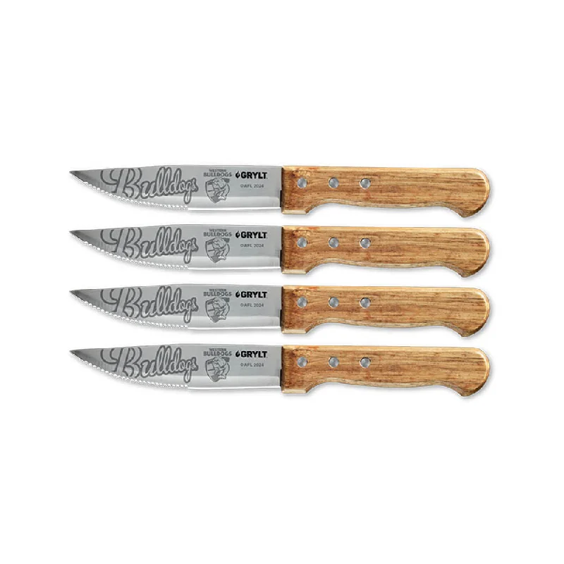 GRYLT Jumbo 4 Piece Steak Knife Set Western Bulldogs