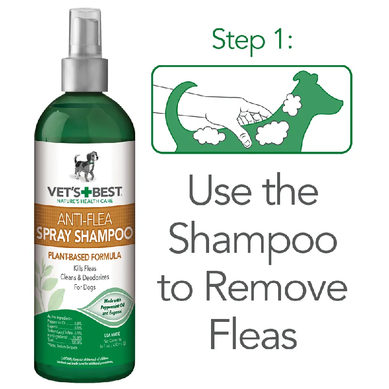 making it smoother and more shiny.Vet's Best Anti-Flea Easy Spray Shampoo for Dogs 16 oz