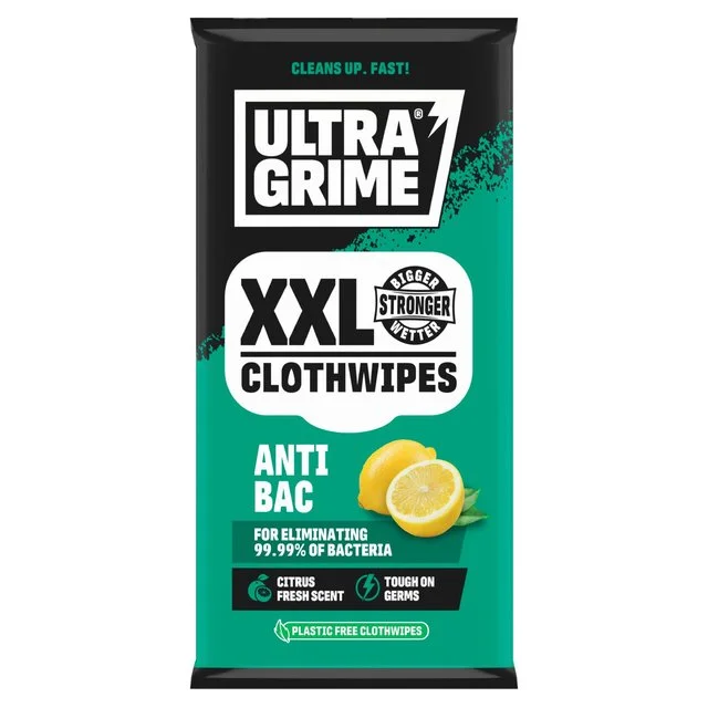 UltraGrime Anti-Bac XXL Clothwipes   20 per pack