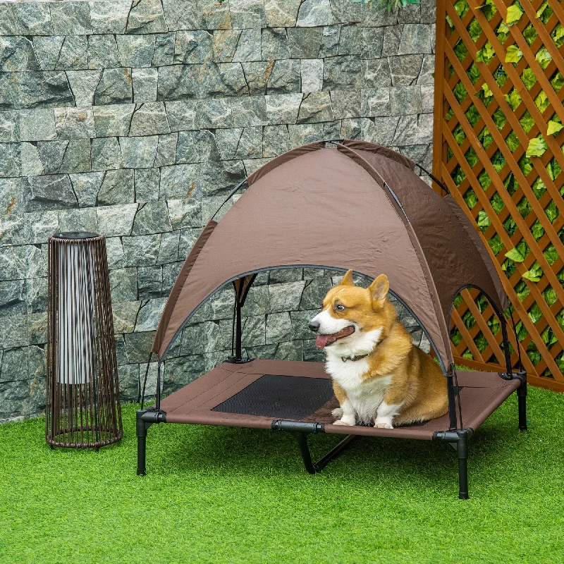 1. **Cat scratching board corrugated paper**5. **Pet backpack is breathable**PawHut Raised Dog Bed Waterproof Elevated Pet Cot with Breathable Mesh UV Protection Canopy Coffee