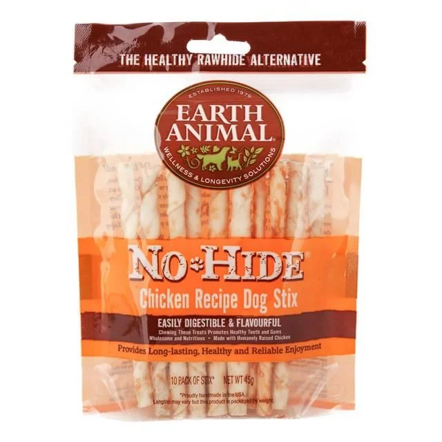 Earth Animal No Hide Chicken Dog Stix Treats   10 per pack