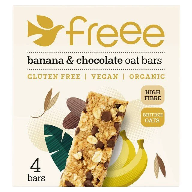 Freee  Organic Gluten Free Choc Chip & Banana Oat Bars   4 x 35g