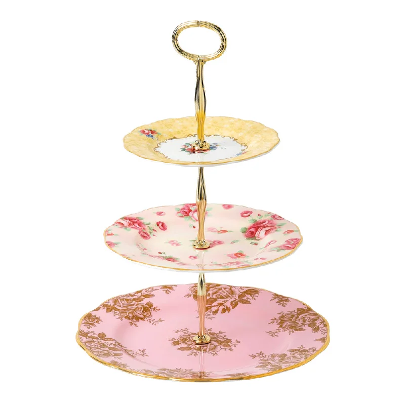 Royal Albert 100 Years 3 Tier Cake Stand: 1960 1980 1990