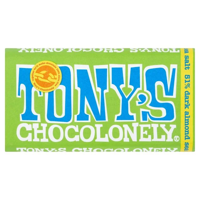 Tony's Chocolonely Dark Chocolate 51% Almond Sea Salt   180g