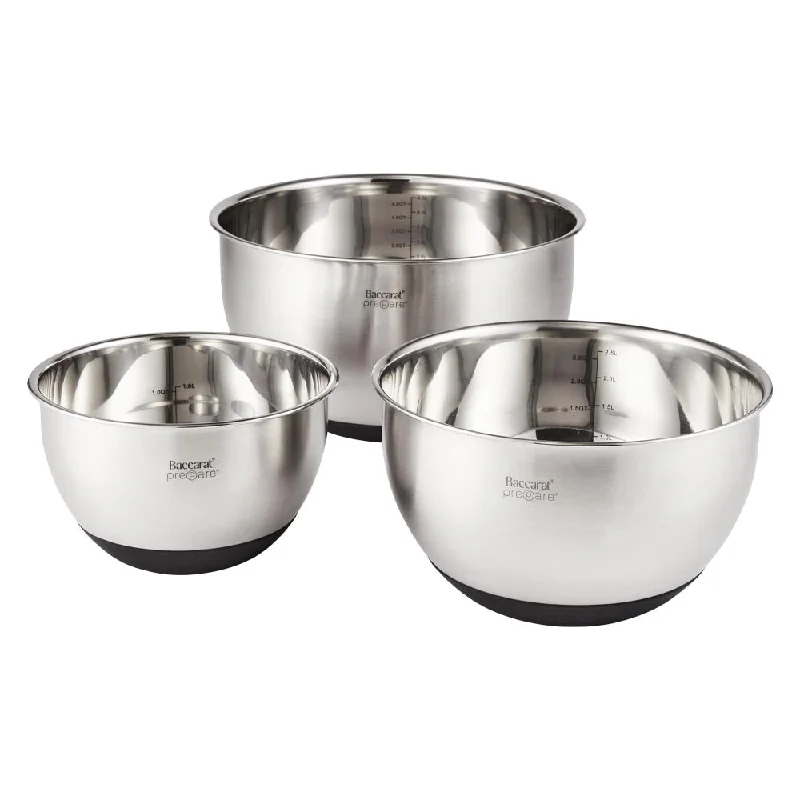 Baccarat Prepare Set of 3 Mixing Bowls with Lids