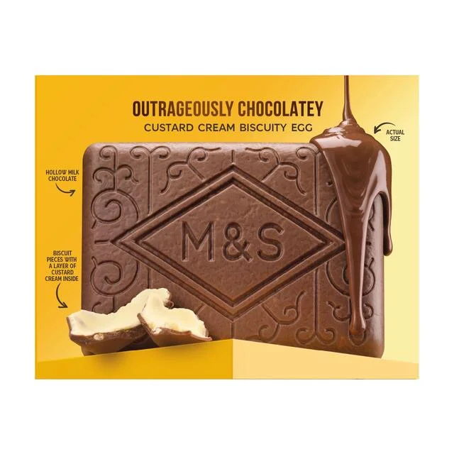 M&S Outrageously Chocolatey Custard Cream Biscuity Egg   320g