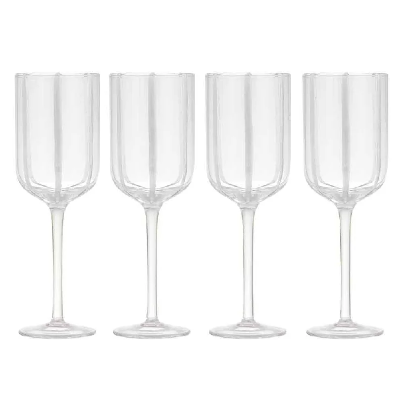 Ladelle Stripe Set of 4 Wine Glasses