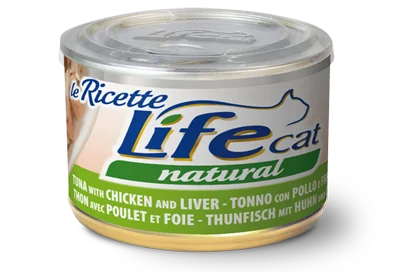 Lifecat tuna and chicken and livers ricette , 150 gr