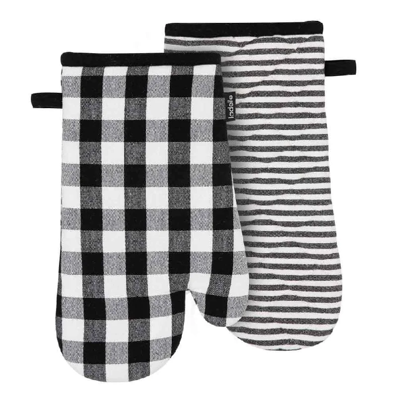 Ladelle Eco Set of 2 Gingham Oven Mitts