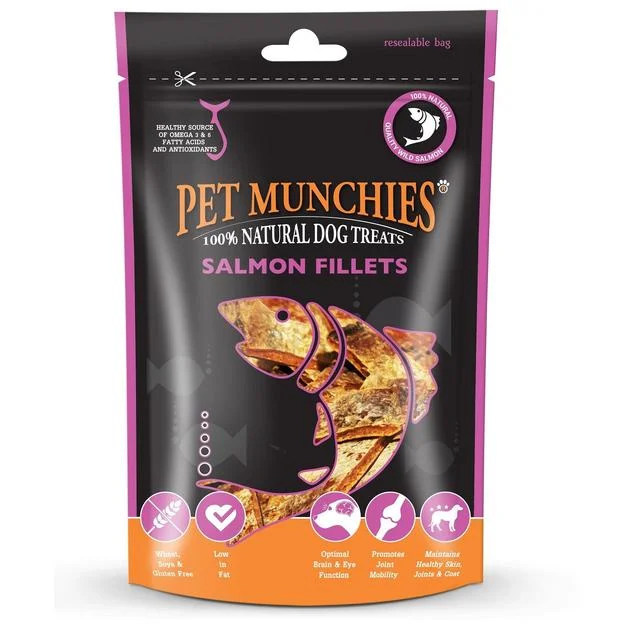 - Food for picky dogs					Pet Munchies 100% Natural Salmon Fillets Dog Treats   90g