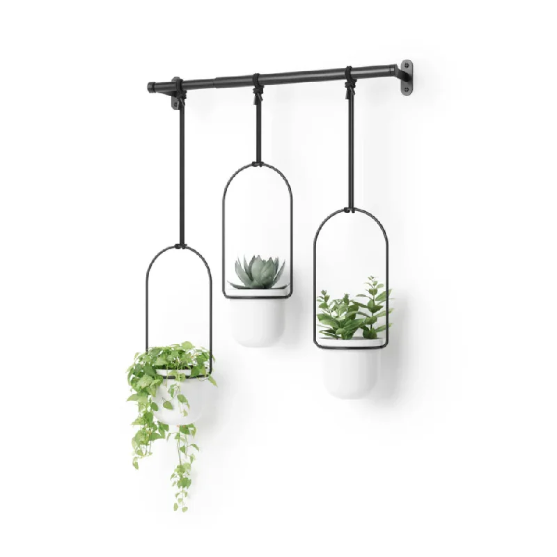 Umbra Triflora Hanging Planter White/Black