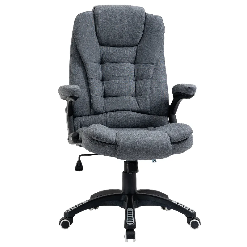 Vinsetto Ergonomic Office Chair Comfortable Desk Chair with Armrests Adjustable Height Reclining and Tilt Function Dark Grey