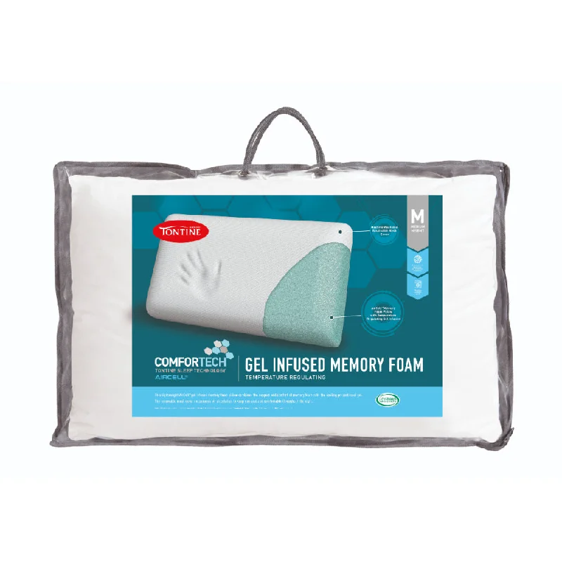 Tontine Comfortech Gel Infused Memory Foam Pillow Medium Height & Firm