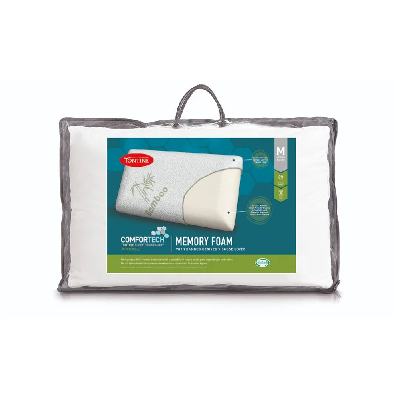 Tontine Comfortech Memory Foam Pillow with Bamboo Cover Medium Height & Firm