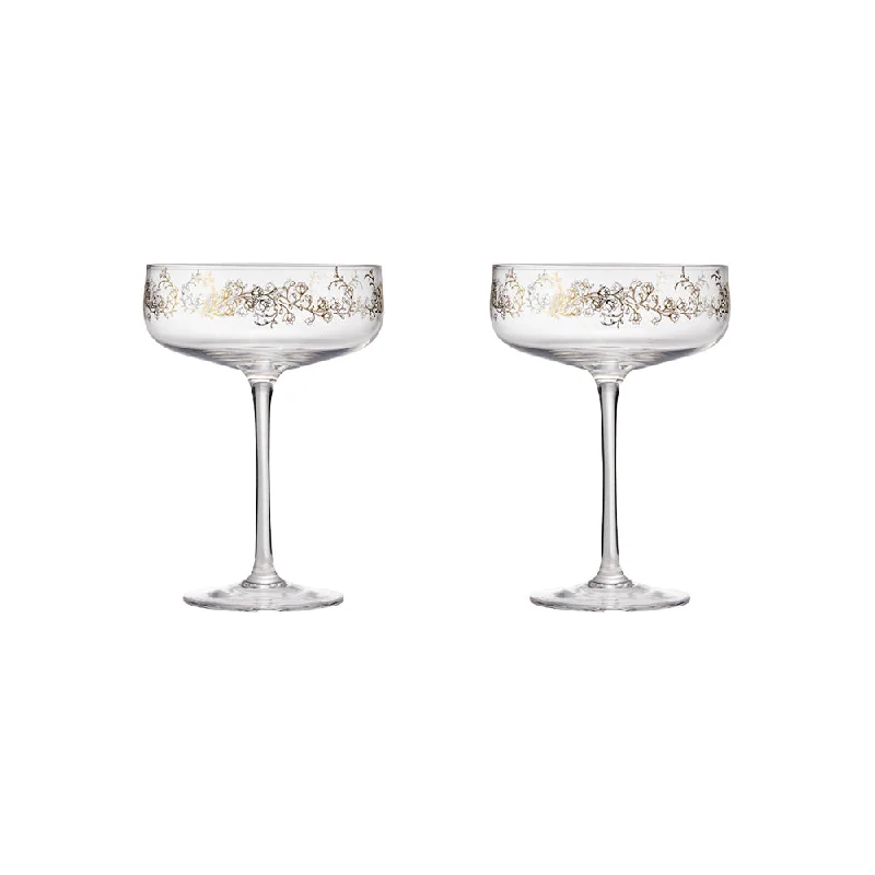 Cellar Premium Luxe Leaf Set of 2 Coupe Glasses 250ml