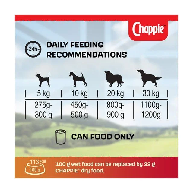 					Chappie Adult Wet Dog Food Tins Favourites in Loaf   6 x 412g