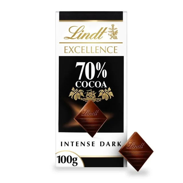 Lindt Excellence 70% Cocoa Dark Chocolate Bar   100g