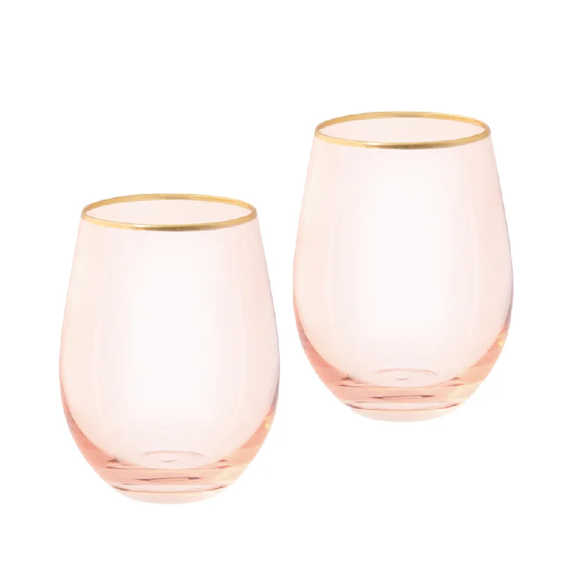 Cristina Re Rose Crystal Set of 2 Tumbler Glasses