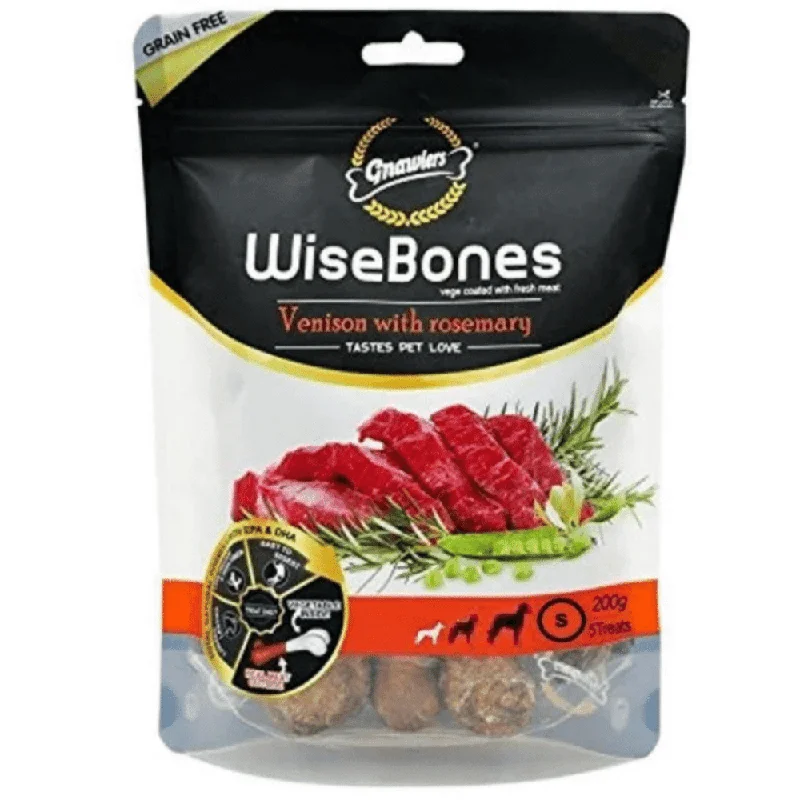 - Wholesale price of dog food					Gnawlers WiseBones Venison with Rosemary Dog Treats (200g)