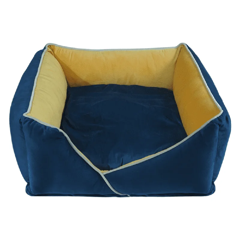 2. **Dog raincoat is waterproof and windproof**3. **Small pet food bowl ceramic model**Hiputee Premium Holland Fabric Rectangular Bed for Dogs and Cats (Blue & Yellow)