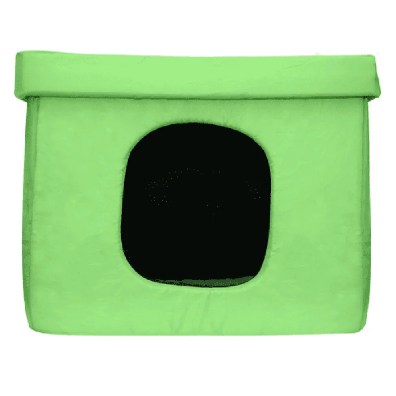 4. **Dog muzzle is breathable**5. **Rabbit toy teething stick**Hiputee Premium Square Box Shape Waterproof Hut for Dogs and Cats (Green & Black)